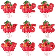 9pcs/set Strawberry Number Balloon