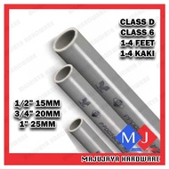 PVC Pipe CLASS D CLASS 6 Standard Paip Air PVC Paip PVC Tebal Nipis Loose Cut High Quality (1-4 Feet