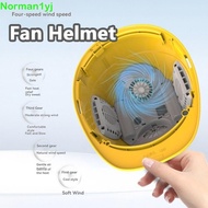 NYVEX Rechargeable Fan Helmet, 4 Gears Waterproof Safety Helmet with Fans, Safety 1/2/4pcs Fans Cool