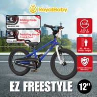 RoyalBaby EZ Freestyle 2 in 1 Balance Bike and Kids Bike 12" (12-30) Blue