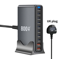 【2025 NEW】800W GaN Desktop Charger 10 Port USB 8C+2A Type C PD Charger Fast Charge 3.0 USB Type C Fa