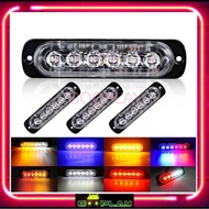 12-24V 6 LED Strobe light truck light Slim Amber Flash Light Bar Car Vehicle Emergency Warning Strobe Lamp