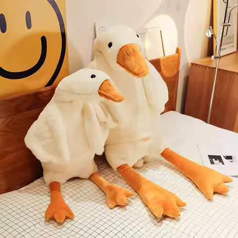 50-190cm Cute Big White Goose Plush Toys Giant Duck Baby Sleeping Pillows Super Sofa Cushion Stuffed