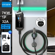 evsow Portable EV Charger Type2 Portable Electric Car Charger 7KW 32A Fast Charging Cable For Electr