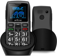 Artfone C1+ Bar Senior Mobile Phone LTE 4G Net With Charging Dock Big Keypad  For Elderly Single Sim