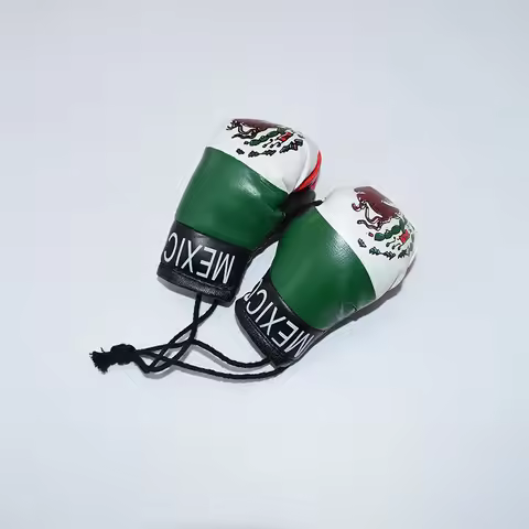 mexican keychain boxing gloves keychain men Pendant boxing match flag gloves Mini glove Car bag pend