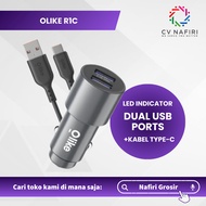 Nafiri - Olike R1C Car Charger 5V 2.4A DUAL USB Output Car Charger USB Type C Cable