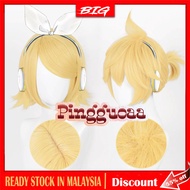 Anime Vocaloid Kagamine Rin/Kagamine Len Cosplay Wig 30cm Short Gold Yellow Wigs Heat Resistant Synt