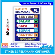 5S sticker Label smile greeting sapa sticker customer service guard shop customer satisfaction water