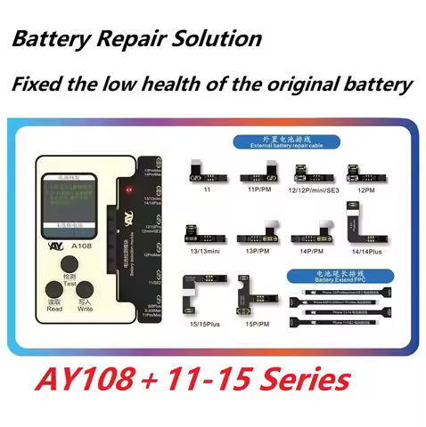 3PCS Wholesale AY Battery Flex Cable Tag On Soldering On A108 programmer For iPhone 11 12 13 14 15 P