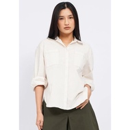 Et Cetera Contrast Stitch Cream Long Sleeve Premium
