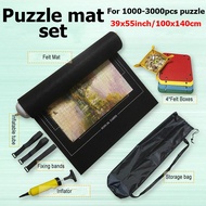 1000/2000/3000pcs Puzzle Storage Mat Roll Up Puzzles Board Felt Storage Blanket Grey Black Portable 