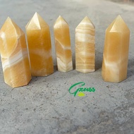 Orange Calcite Tower 5-7cm Orange Calcite Point - Rough Orange Calcite - Healing Crystals and Stones