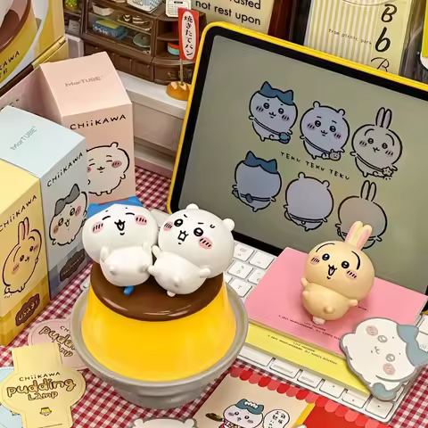 Marktube New Chiikawa Pudding Lamp Desktop Ornaments Toys Birthday Gifts Authentic Kawaii Hachiware 