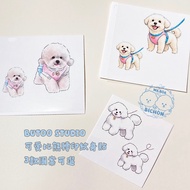 BUTOO STUDIO Cute Bichon Tattoo Stickers 3 Patterns Available Wa.BOA