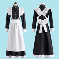 Classic British Butler Maid Dress for Men and Women, Adult Estate Maid Vintage Apron Outfit, Plus Si