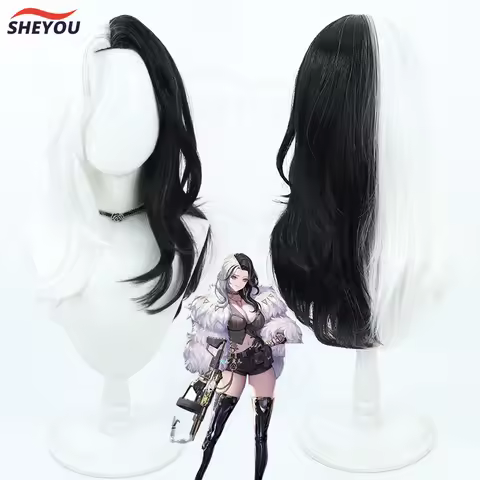 Rosanna Cosplay Wig Anime NIKKE:The Goddess of Victory White Black Long Heat Resistant Synthetic Hai