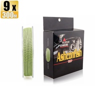 Ashconfish 9 Strands 300M Braided Fishing Line PE Line Spot Line Multicolor X9 Braid Line 15-90LB