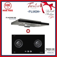 (BUNDLE) Fujioh MS-1990R GBK Slim Hood + Turbo Incanto T882GV-BK 2-burner Glass Hob