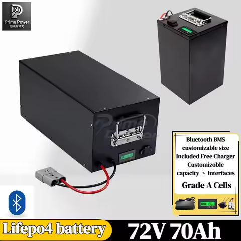 High-quality72V 70Ah lifepo4 rechargeable battery with deep cycle protection for a 5000W bike or sco