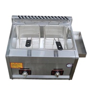 Commercial gas fryer double cylinder gas fryer double pot