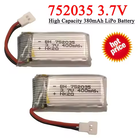 High Capacity 400mAh LiPo Battery with 3.7v for Hubsan X4 H107 Series/ JD385 Compatible JD388 Drones
