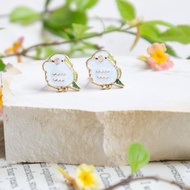 和尚鸚鵡 Monk parakeet 鳥 夾式耳環 低敏鋼針 生日禮物