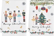 VITEVER Christmas Baubles Nutcracker Merry Christmas Kitchen Towels Tea Towels 40 x 60 cm Seasonal X