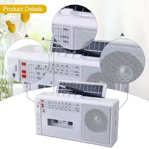 Portable Tape Cassette Player Solar Retro Design Handheld Cassette Player for