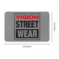 Vision STREET WEAR Bathroom Flannel Floor Mat Toilet Toilet Anti-slip Foot Mat Door Absorb Water Quick-Drying Entry Carpet Living Room Sofa Bedroom Toilet Floor Mat 16x24in