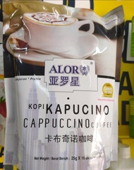 ALOR Cappucino coffee / ALOR kopi original / Kopi kapucino (pracampuran * premix) 25g x 16 sticks