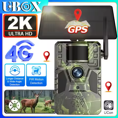 Ubox 2K 4G Solar Cellular Trail Camera Outdoor Hunting Trail Cam PIR Motion Activated 0.2s Trigger T
