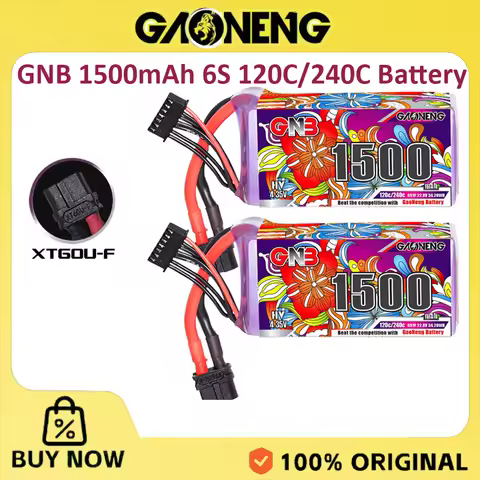 GNB 6S 1500mAh 120C/240C 22.8V Lipo Battery For RC Helicopter Quadcopter FPV Racing Drone with XT60 