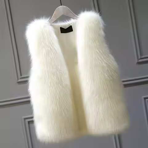 2023 New Winter Female Fox Fur Vest Coat Winter Warm White Black Gray Fur Vest Jacket Large Size 2XL