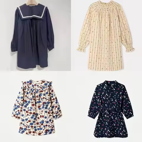 Pre-sale(ship September) 2026 New BP Dress Autumn Kids Clothes for Girls Baby Kids Cotton Dress Size