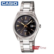 Casio Standard นาฬิกาข้อมือผู้หญิง สายสแตนเลส รุ่น LTP-1302D-1A2VDF (หน้าดำขีดทอง)