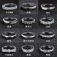 Cincin perak tulen untuk lelaki, cincin tunggal, cincin lelaki bergaya, cincin perak tulen yang dipe