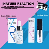 PAKET GLOWING Serum Wajah NR + LIP GLOW SERUM NATURE REACTION CRYSTAL BRIGHT SERUM original asli glo