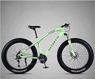 Fashionable Simplicity Outdoor Mountain Bike Mtb Mtb Bikes Fat Tire Front Suspension Double Disc Brake 26 Inch Hardtail Mtb High Carbon Steel 21 Speeds Sport Bike Men Women Universal (Color : Green)