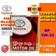 100% ORIGINAL Toyota 5W-30 5W30 Synthetic SN/CF GF-5 Engine Oil 4L Imported from Japan Minyak Enjin