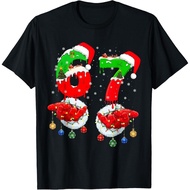 Cute Santa Elf Family Christmas Meme T-Shirt Six Seven 6 7