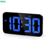 ORIA 10.8" Large Digital Clock Wall Mounted Clock with Time/Date/DST And Night Mode for Home Office