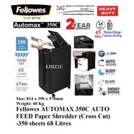 Fellowes AUTOMAX 350C AUTO FEED Paper Shredder (Cross Cut) 4 x 38 mm -350 sheets 68 Litres