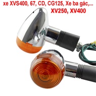 Cặp đèn xi nhan dành cho xe 67 CD CG125 XV250 xe ba gác các loại (V250) với chất liệu vỏ ABS mạ tĩnh