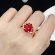 Butterfly Ruby Rose Gold S925 Silver Women Fashion Jewelry Diamond Crystal Wedding Engagement Rings