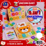 2 IN 1 Early Education Letters Spelling Words Alphabet letter recognition Montessori Clock Learning 