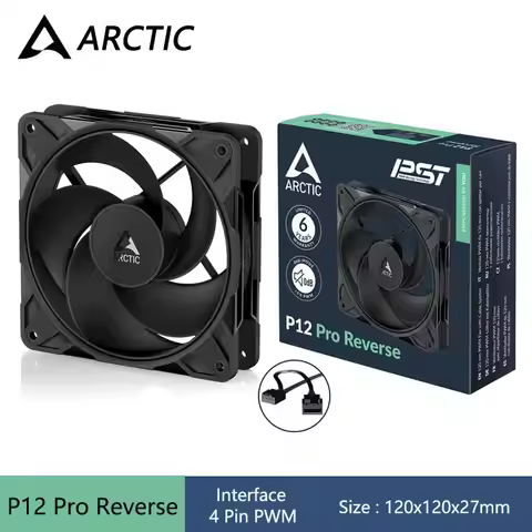 ARCTIC P12 Pro Reverse 120mm Computer Case Fan,12V 4Pin PWM 500-3000RPM/Hydrodynamic Plain Bearing/H