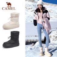 CAMEL women's mid-calf snow boots with thick soles, plush lining, and extra-thick insulation for war