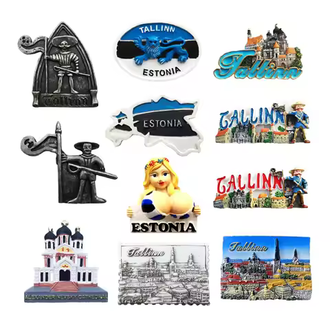 Europe Estonia Tourist Souvenir Magnetic Sticker Fridge Magnets Refrigerator Decoration Articles Han