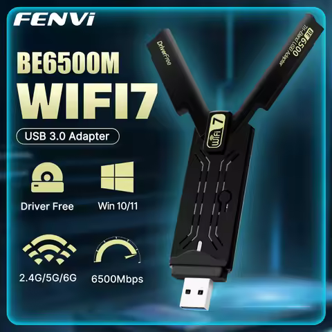 FENVI WiFi 7 USB Adapter BE6500 2.4G/5G/6GHz Tri-band USB3.0 Wireless Network Card 6500Mbps 802.11BE